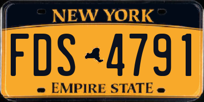 NY license plate FDS4791
