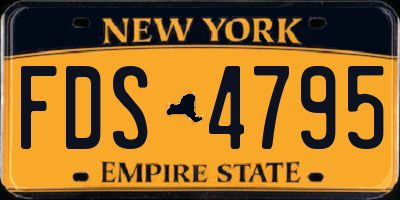 NY license plate FDS4795