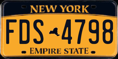 NY license plate FDS4798