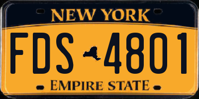 NY license plate FDS4801