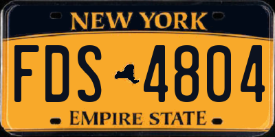 NY license plate FDS4804