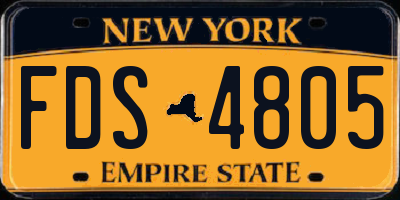 NY license plate FDS4805
