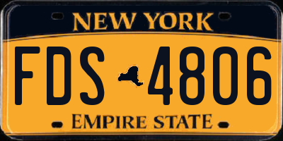 NY license plate FDS4806