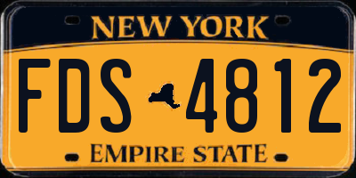 NY license plate FDS4812