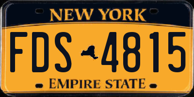 NY license plate FDS4815