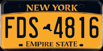 NY license plate FDS4816