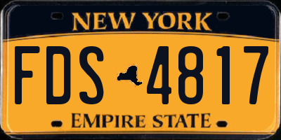 NY license plate FDS4817