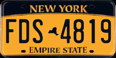 NY license plate FDS4819