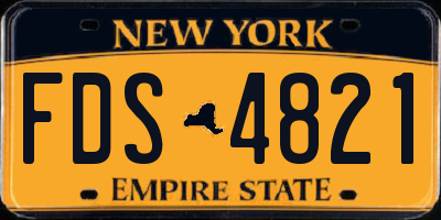 NY license plate FDS4821