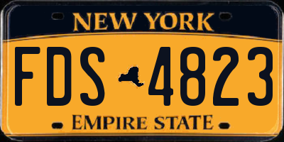 NY license plate FDS4823