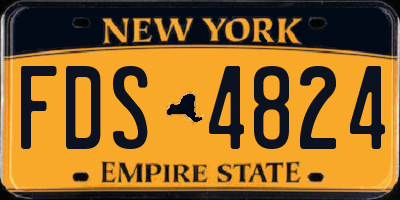 NY license plate FDS4824