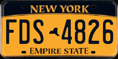 NY license plate FDS4826