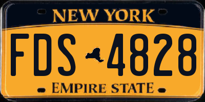 NY license plate FDS4828