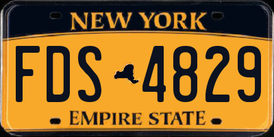 NY license plate FDS4829