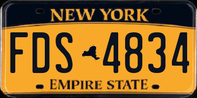 NY license plate FDS4834