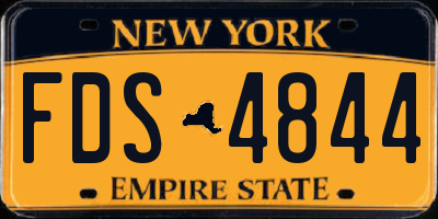 NY license plate FDS4844