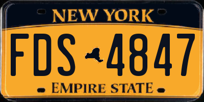 NY license plate FDS4847