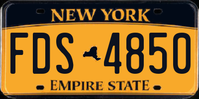 NY license plate FDS4850