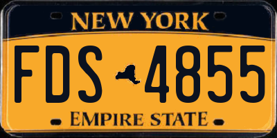 NY license plate FDS4855
