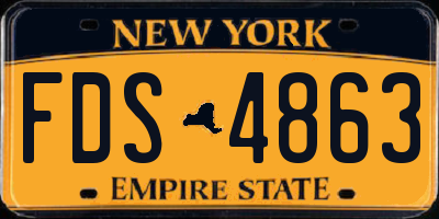 NY license plate FDS4863