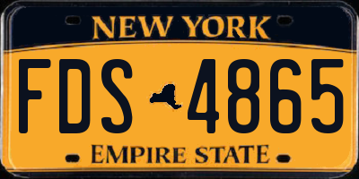 NY license plate FDS4865