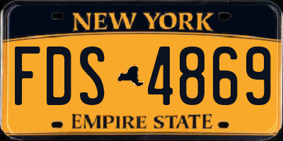NY license plate FDS4869