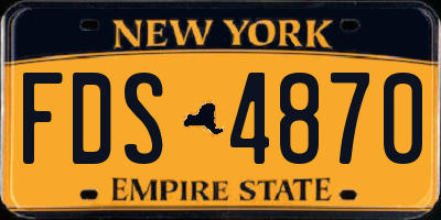 NY license plate FDS4870