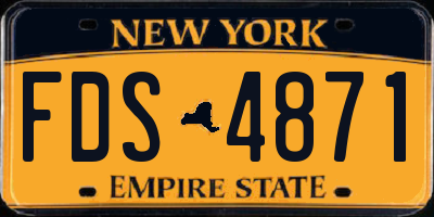 NY license plate FDS4871