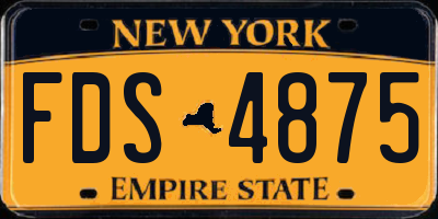 NY license plate FDS4875