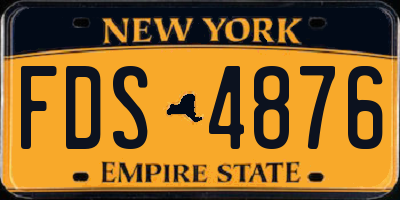 NY license plate FDS4876