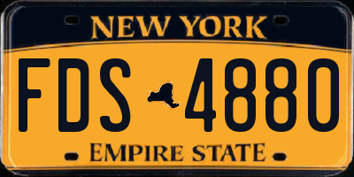 NY license plate FDS4880