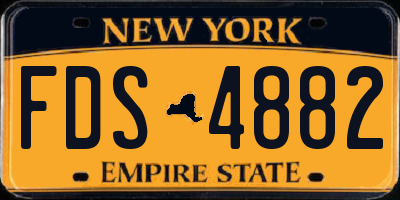 NY license plate FDS4882