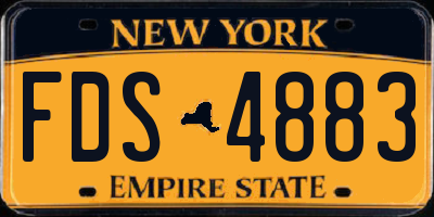 NY license plate FDS4883