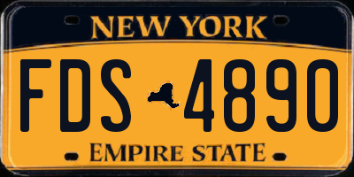 NY license plate FDS4890