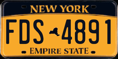 NY license plate FDS4891