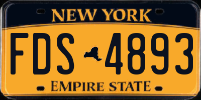 NY license plate FDS4893