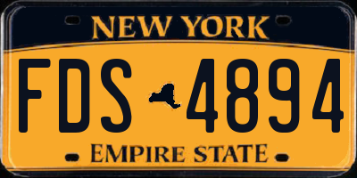NY license plate FDS4894
