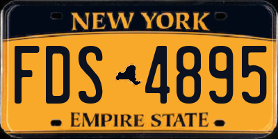 NY license plate FDS4895