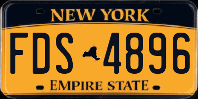 NY license plate FDS4896