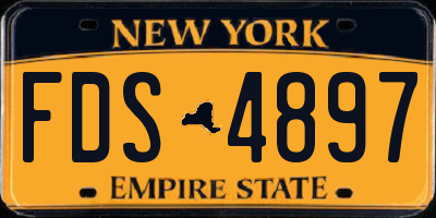 NY license plate FDS4897