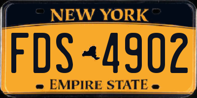 NY license plate FDS4902