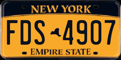 NY license plate FDS4907
