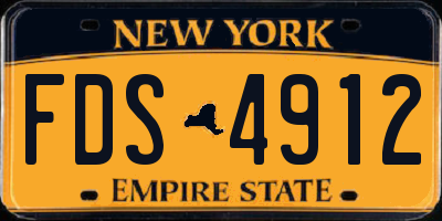 NY license plate FDS4912