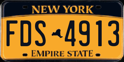 NY license plate FDS4913
