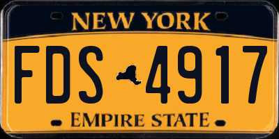 NY license plate FDS4917