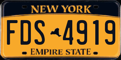 NY license plate FDS4919