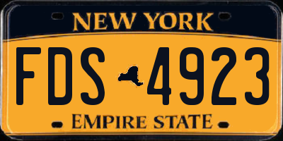 NY license plate FDS4923