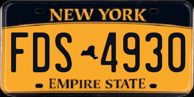 NY license plate FDS4930
