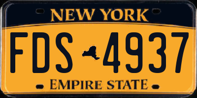 NY license plate FDS4937