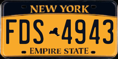 NY license plate FDS4943
